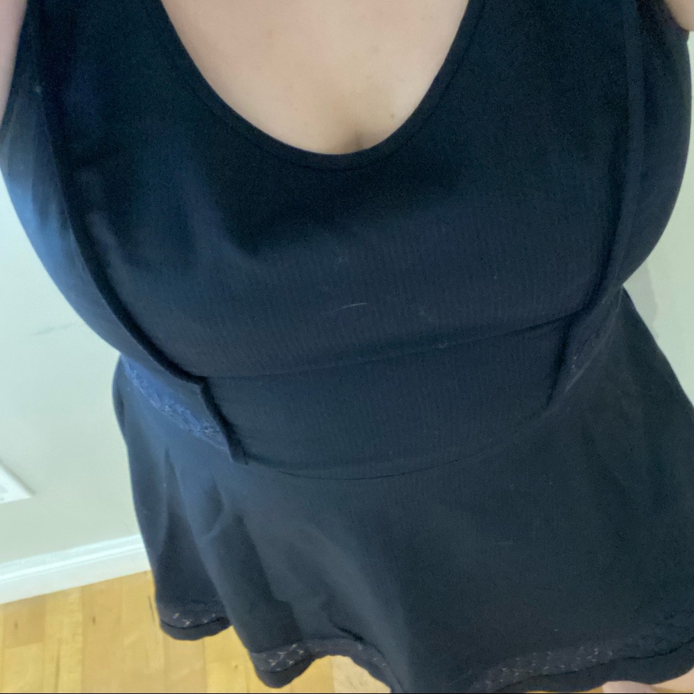 Little Black Dress M Lace Cut Out Tank Midi Moto Zipper Back LBD Mini Party S M - Picture 8 of 11